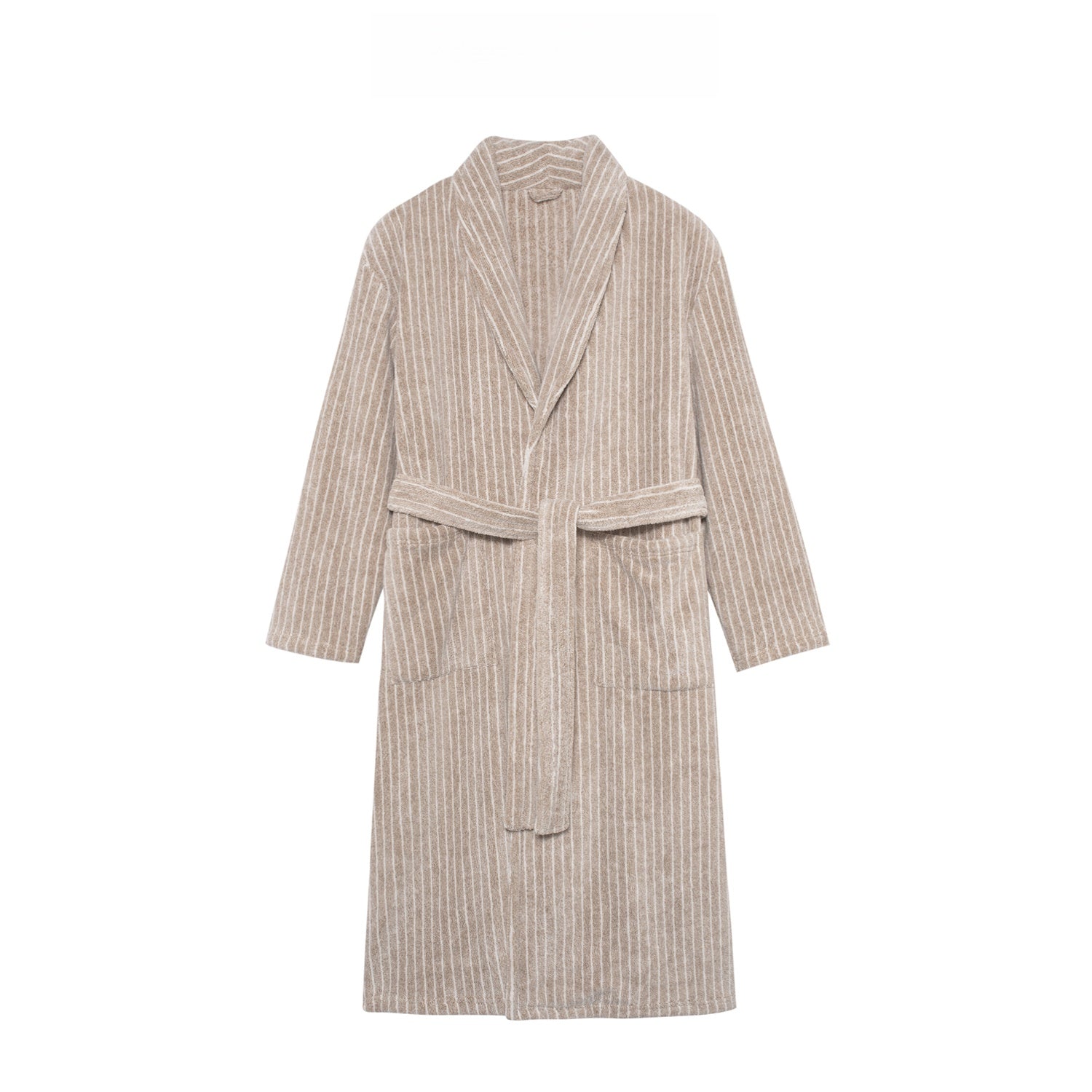 striped bathrobe