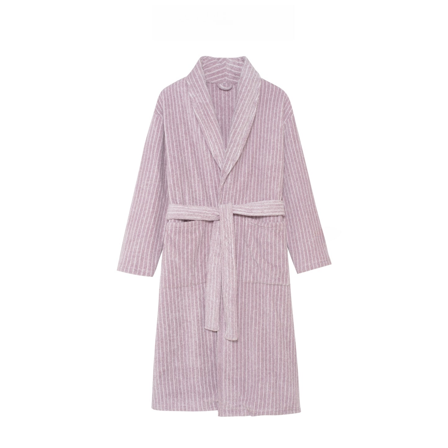 striped bathrobe
