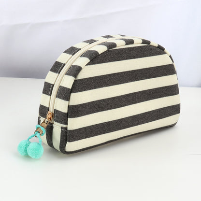 Striped Canvas Makeup Bag