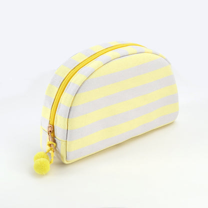 Striped Canvas Makeup Bag