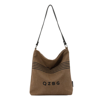 Striped Canvas Shoulder Bag