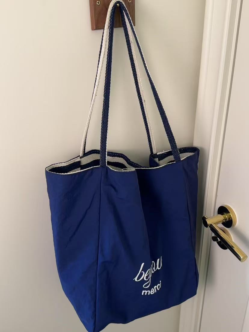 Striped Canvas Tote Bag