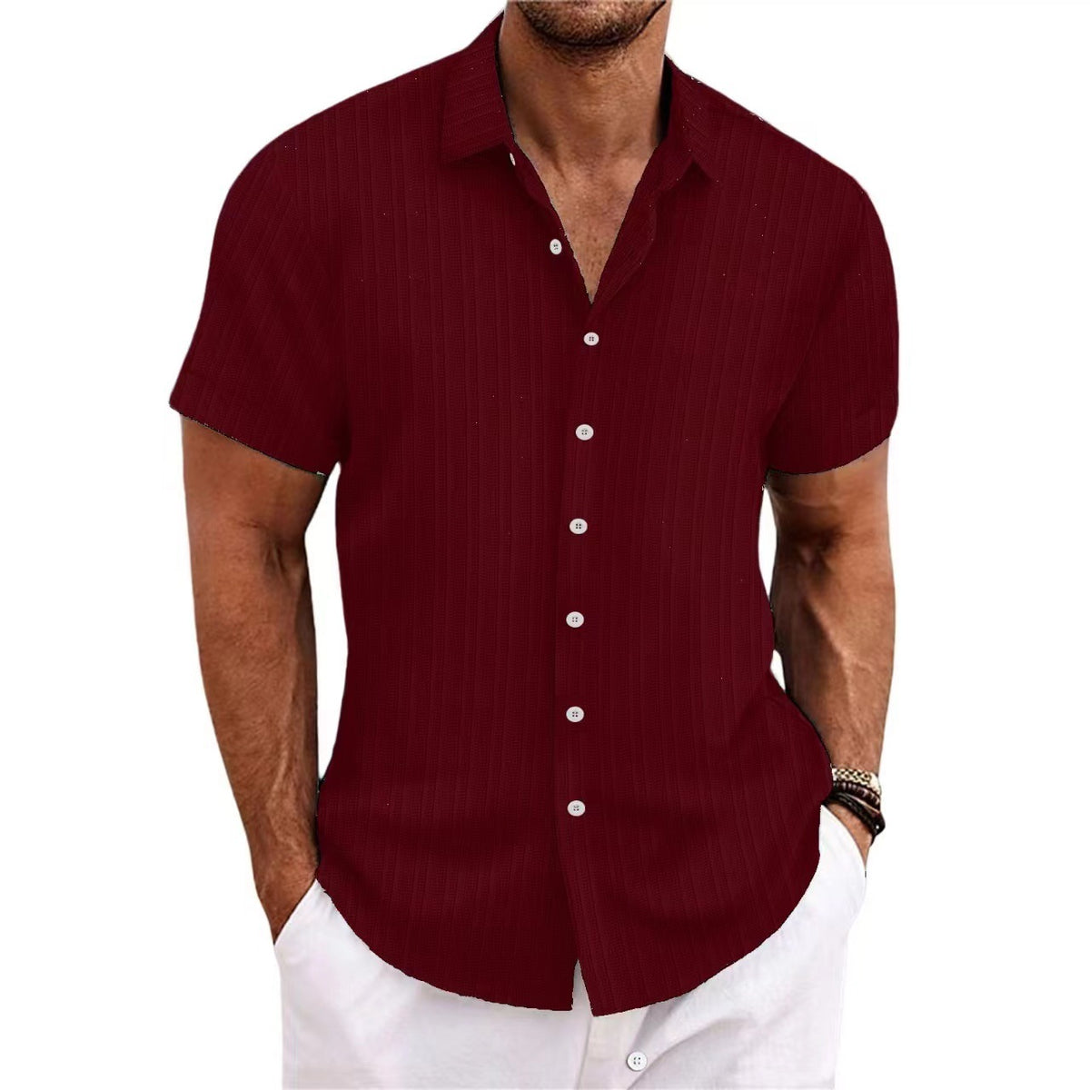 Striped Casual Short-Sleeved Shirt