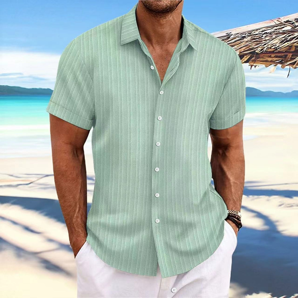 Striped Casual Short-Sleeved Shirt