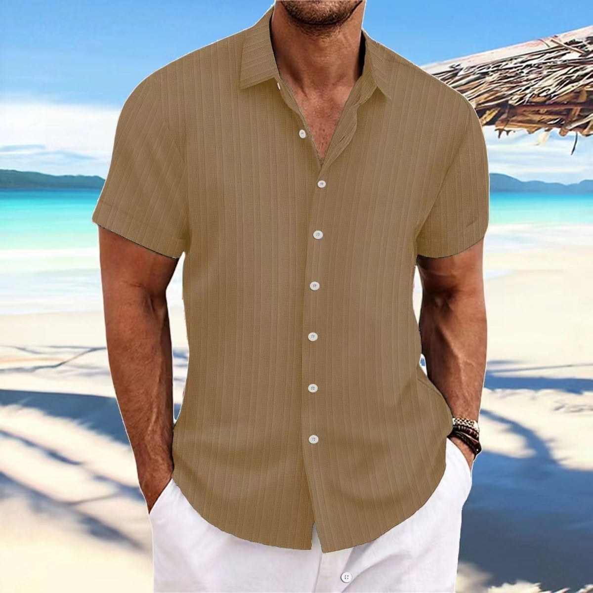 Striped Casual Short-Sleeved Shirt