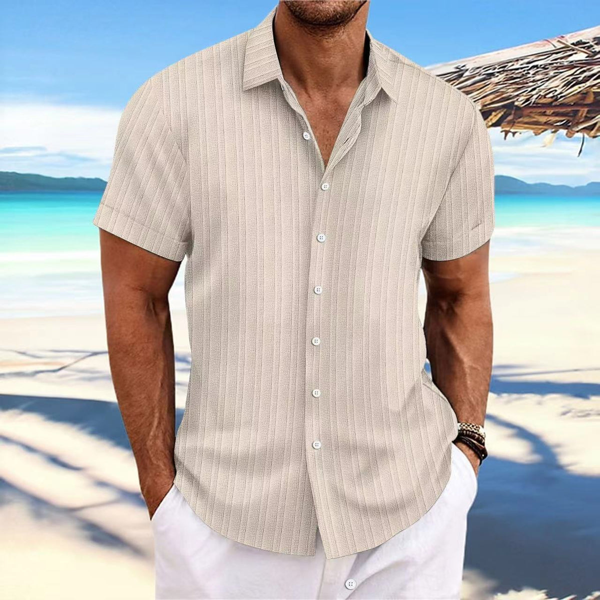 Striped Casual Short-Sleeved Shirt
