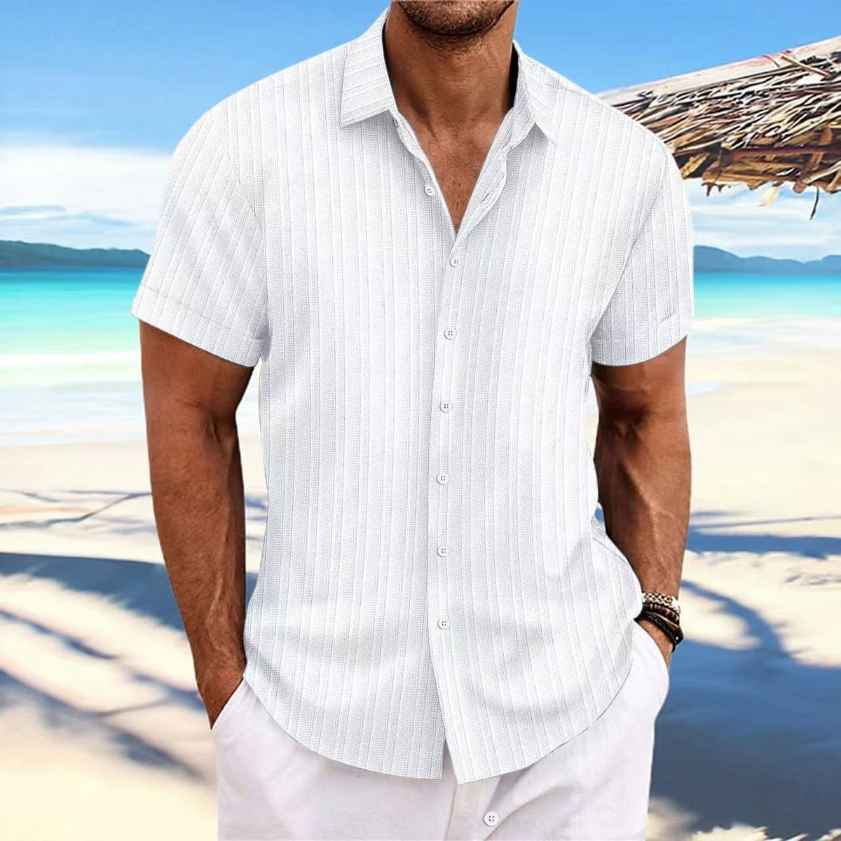 Striped Casual Short-Sleeved Shirt