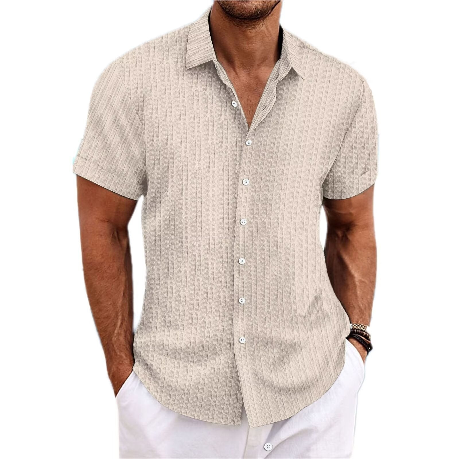 Striped Color Matching Shirt
