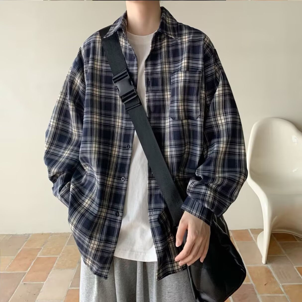 Striped Color Matching Shirt