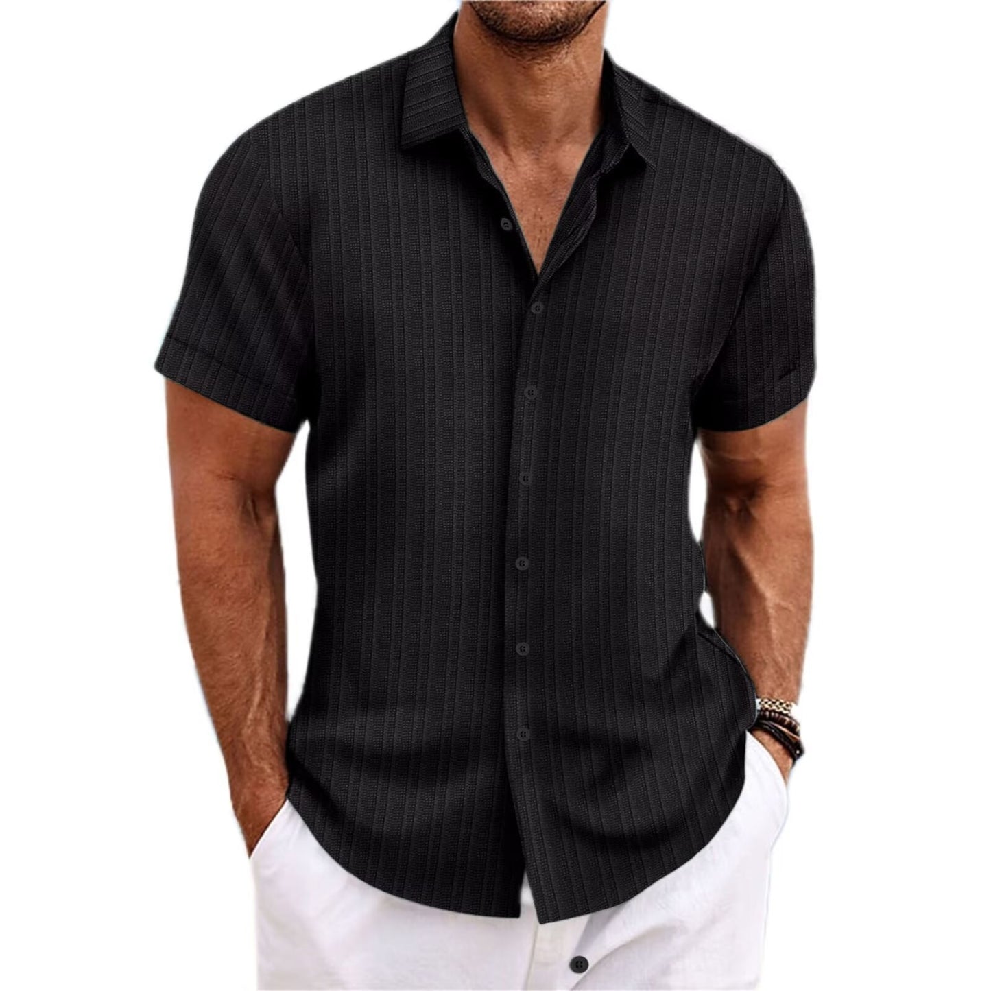 Striped Color Matching Shirt