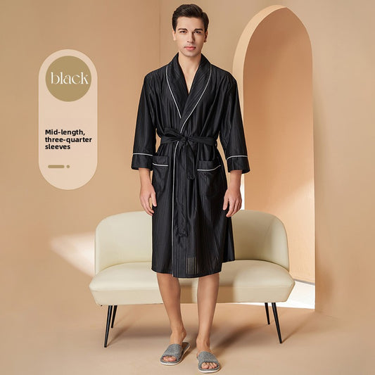 Striped Cooling Bathrobe