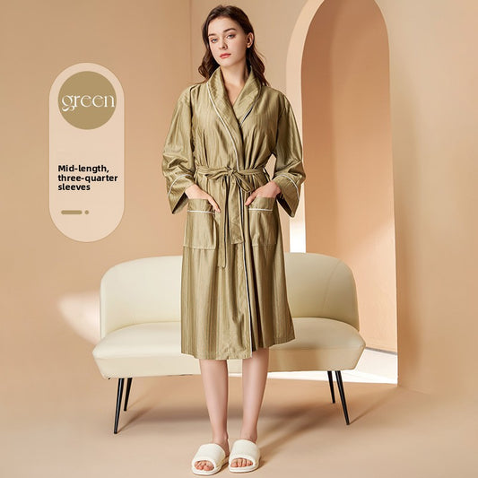 Striped Cooling Bathrobe