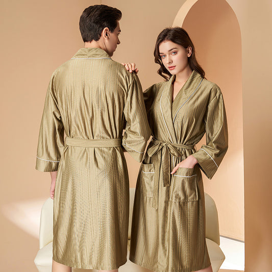Striped Cooling Bathrobe