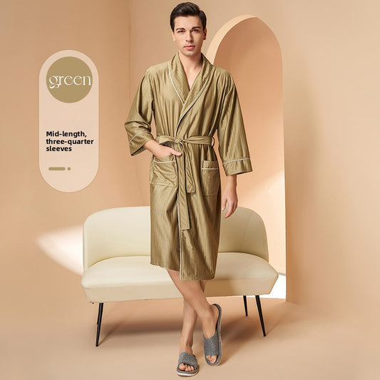 Striped Cooling Bathrobe