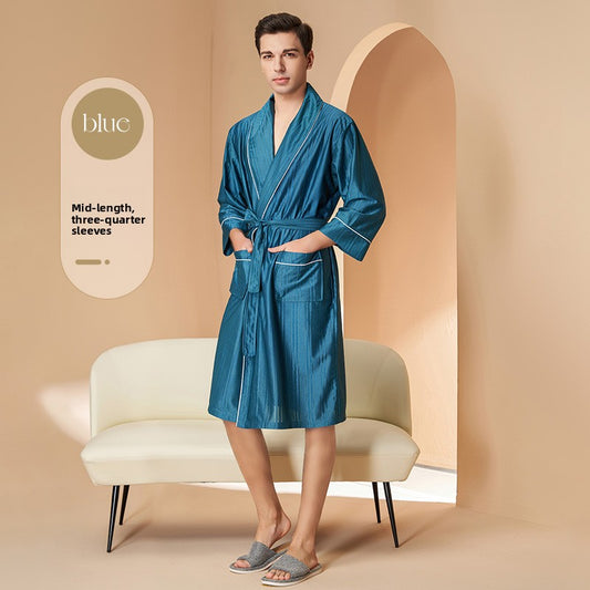 Striped Cooling Bathrobe
