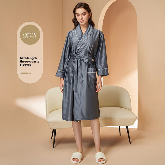 Striped Cooling Bathrobe