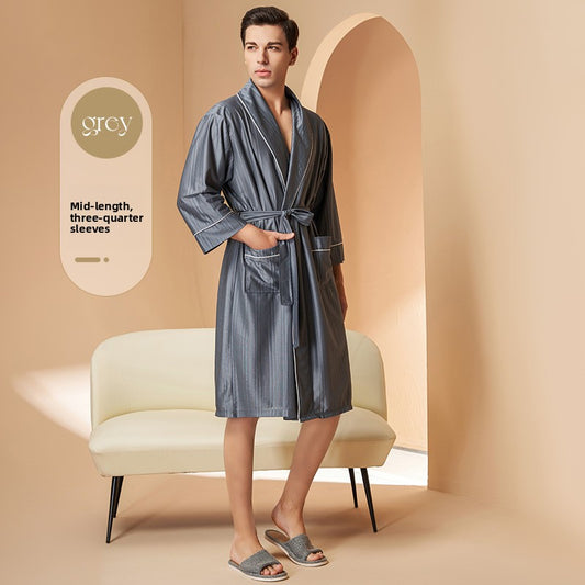 Striped Cooling Bathrobe