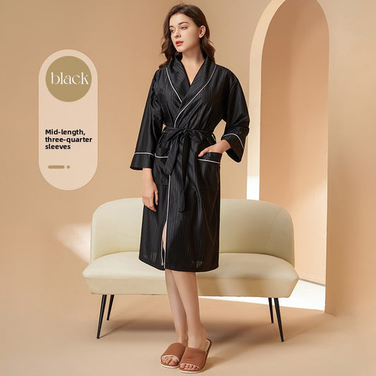 Striped Cooling Bathrobe