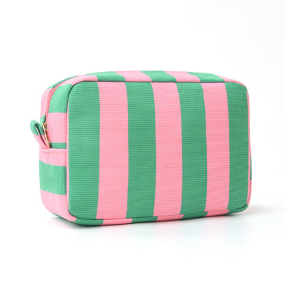 Striped Corduroy Cosmetic Bag