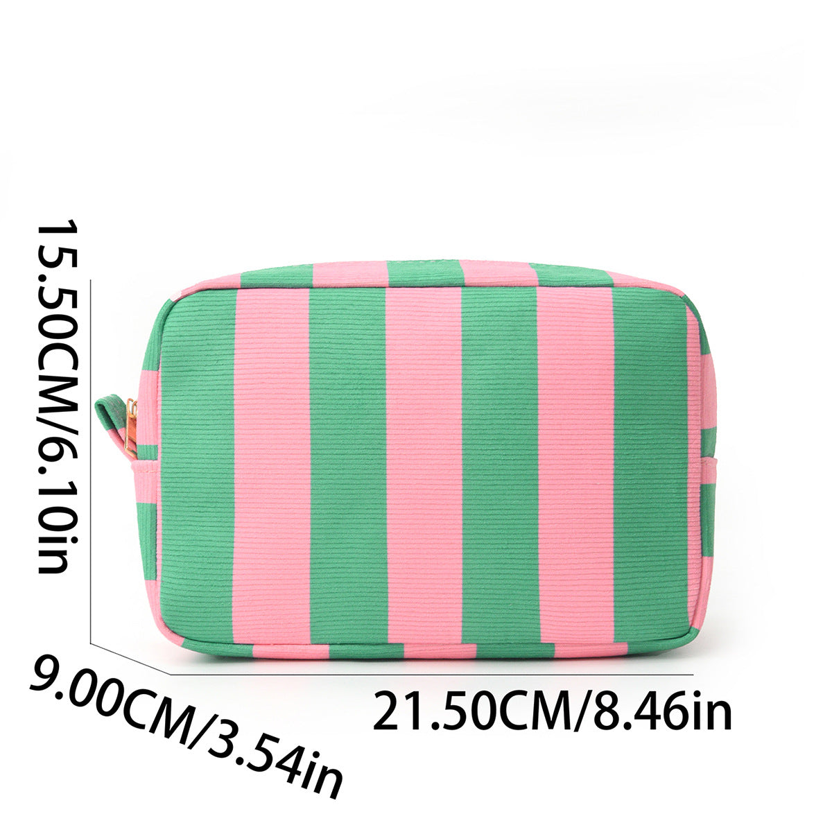 Striped Corduroy Cosmetic Bag