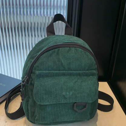 Striped Corduroy Mini Backpack