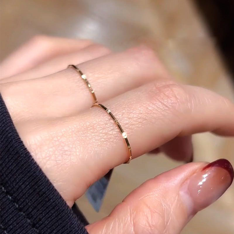 Striped Facet Gold Premium Ring