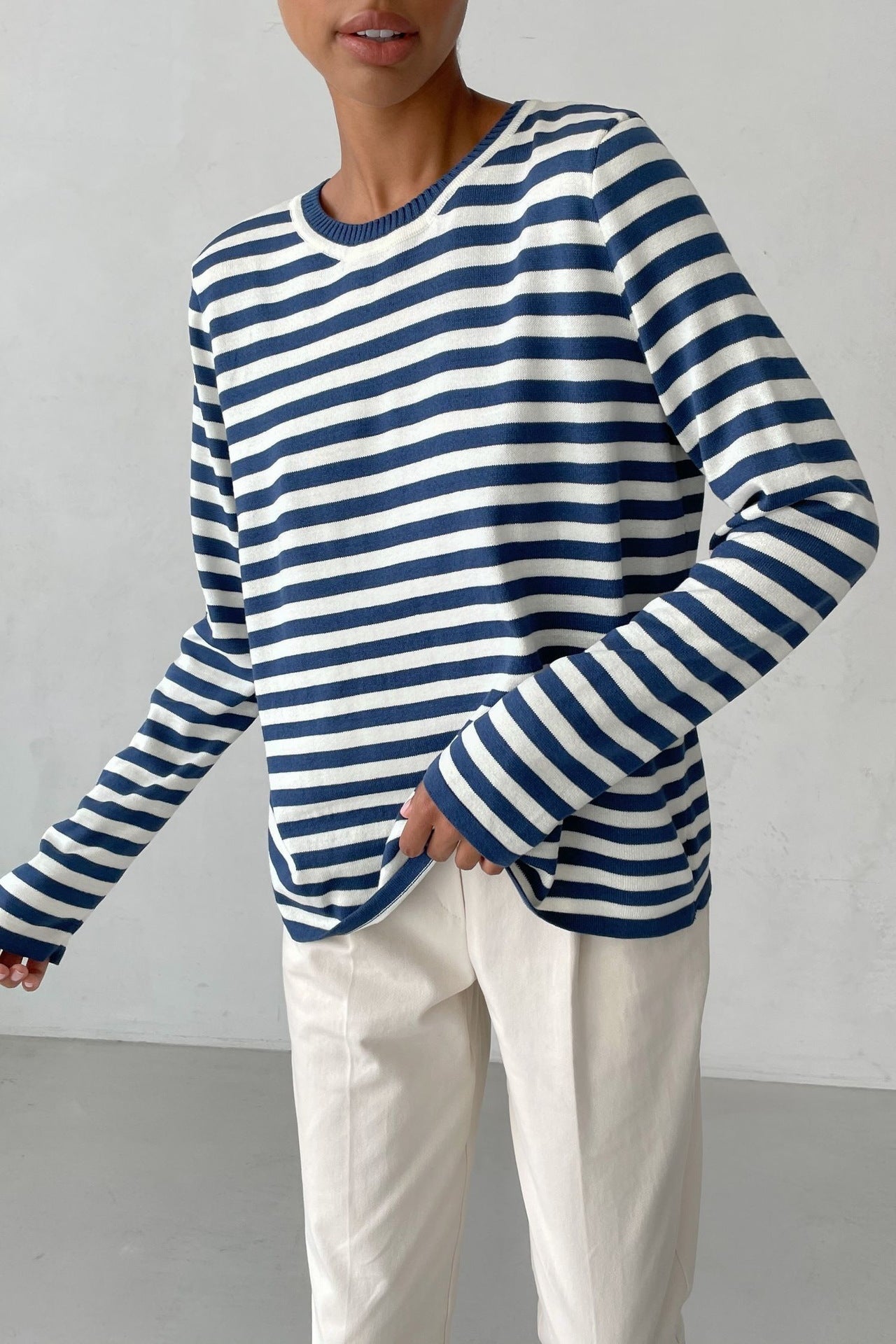Striped Knitted Pullover Sweater