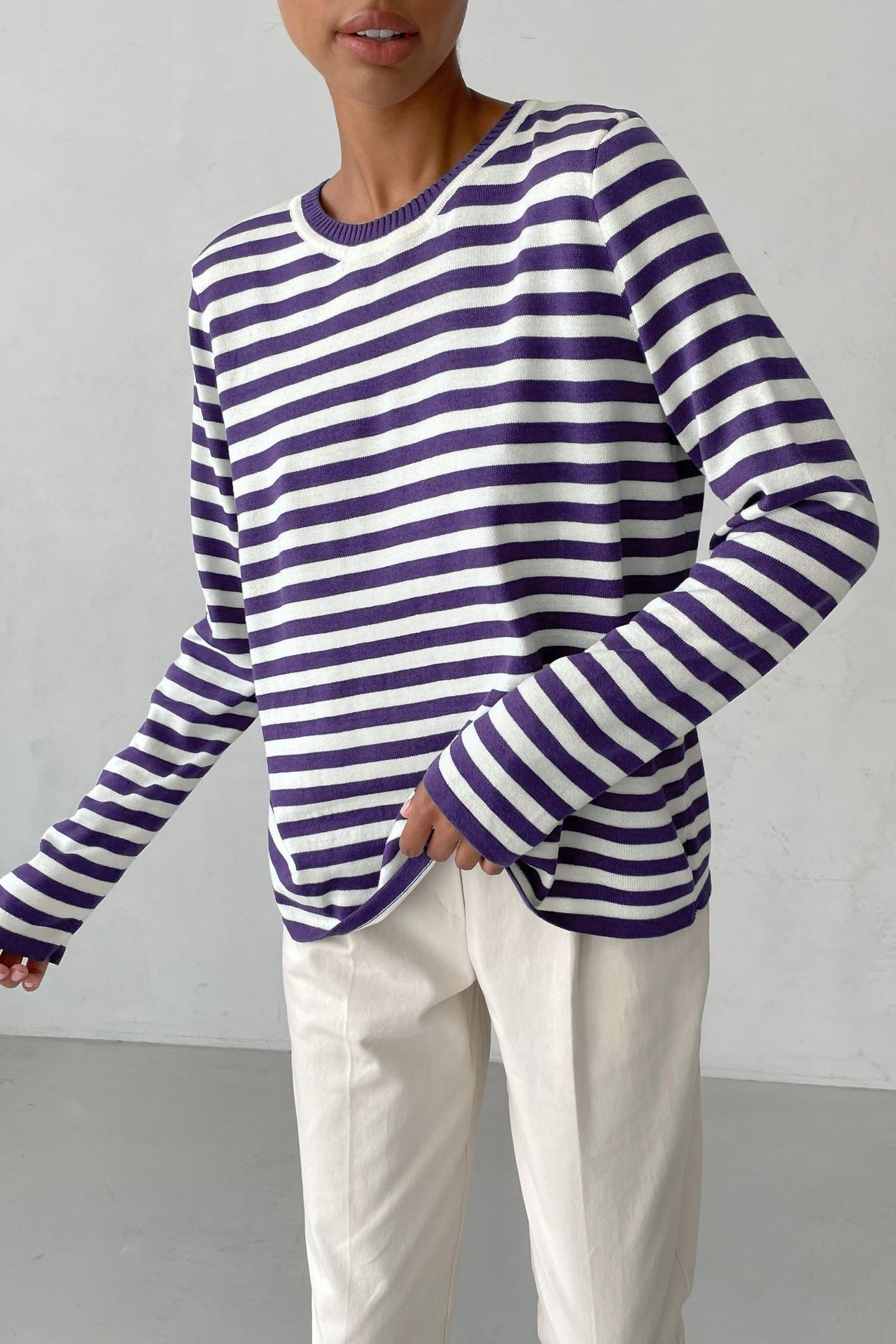 Striped Knitted Pullover Sweater