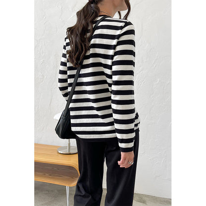 Striped Knitted Pullover Sweater