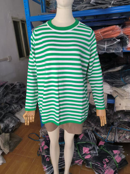 Striped Knitted Pullover Sweater