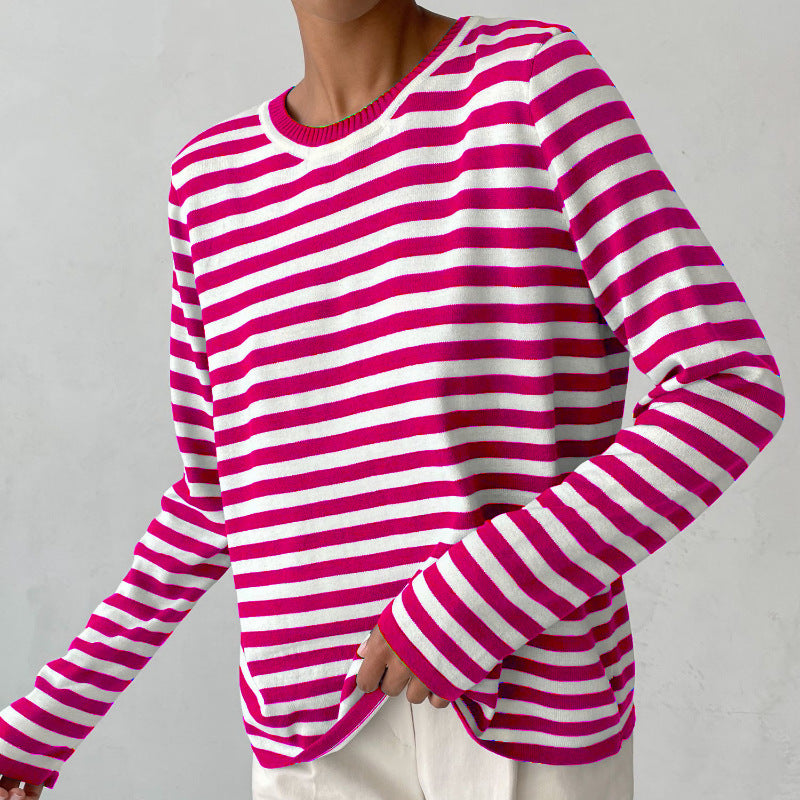 Striped Knitted Pullover Sweater