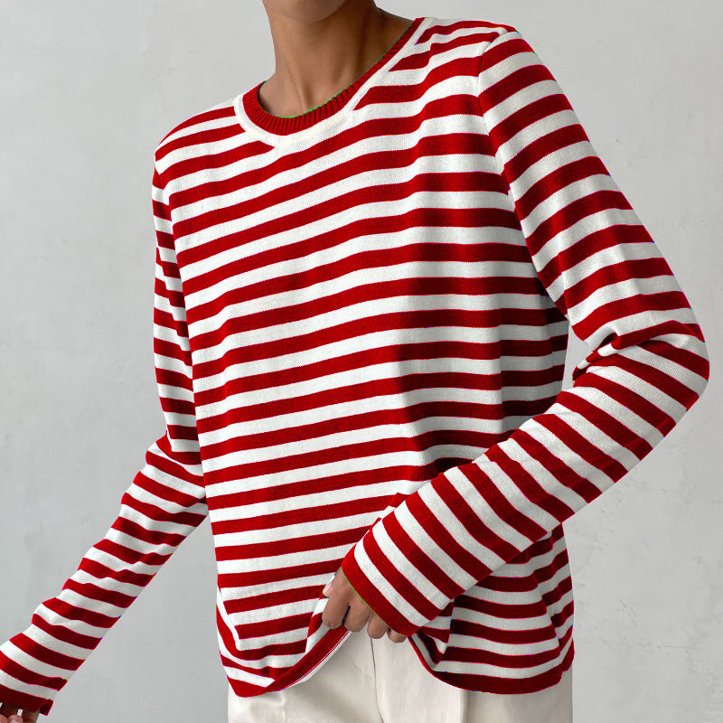 Striped Knitted Pullover Sweater