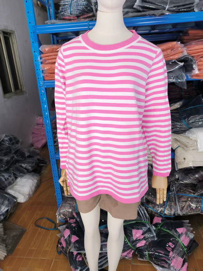 Striped Knitted Pullover Sweater