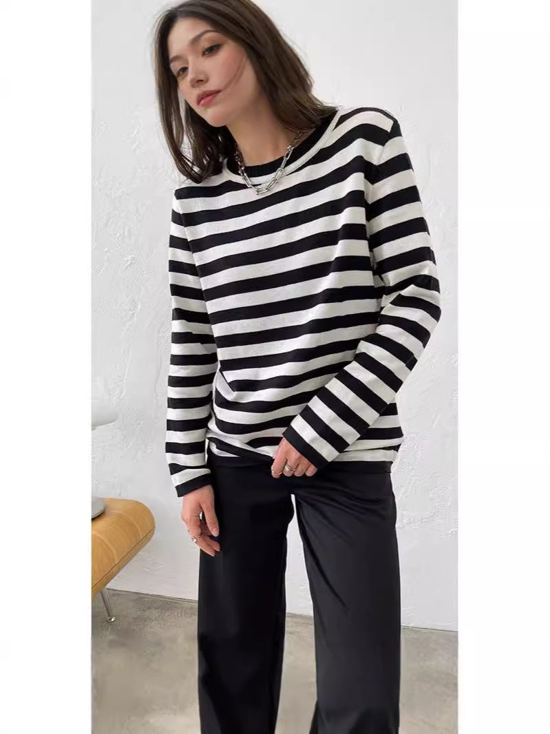 Striped Knitted Pullover Sweater