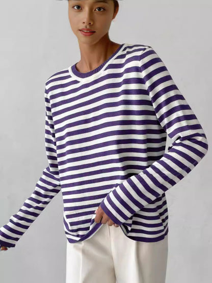 Striped Knitted Pullover Sweater