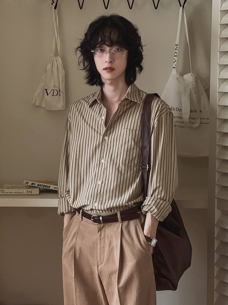 Striped long-sleeved shirt
