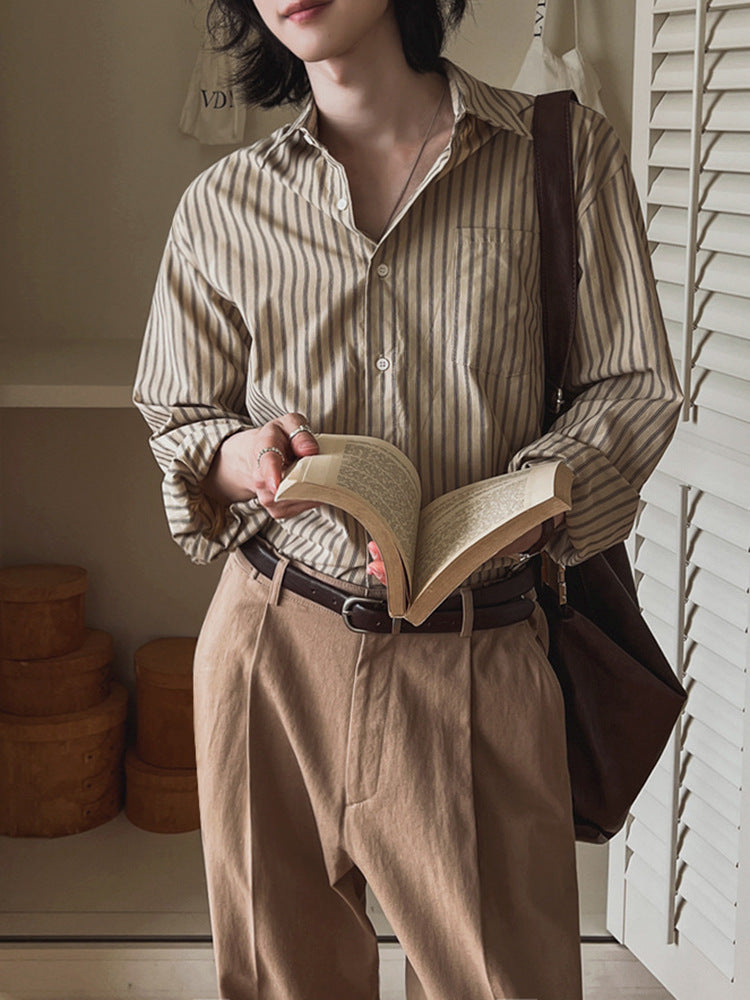Striped long-sleeved shirt