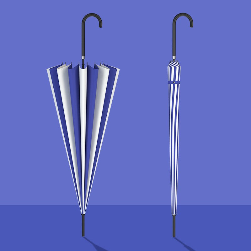Striped Pagoda Umbrella with Long Handle