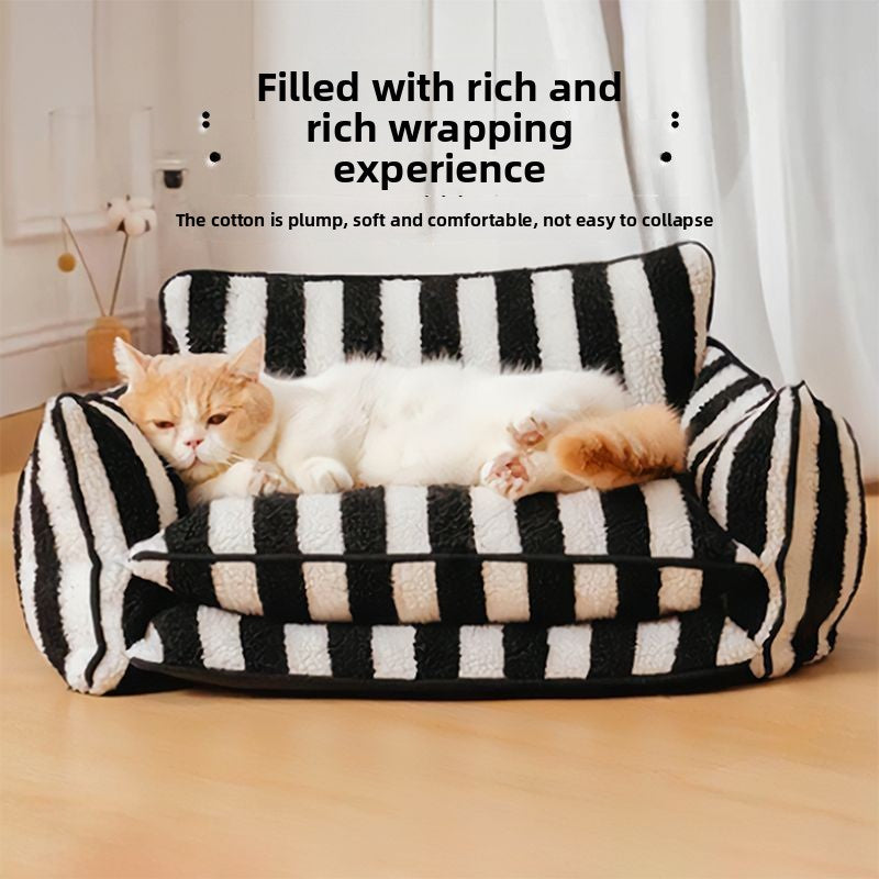 Striped Pet Sofa Kennel