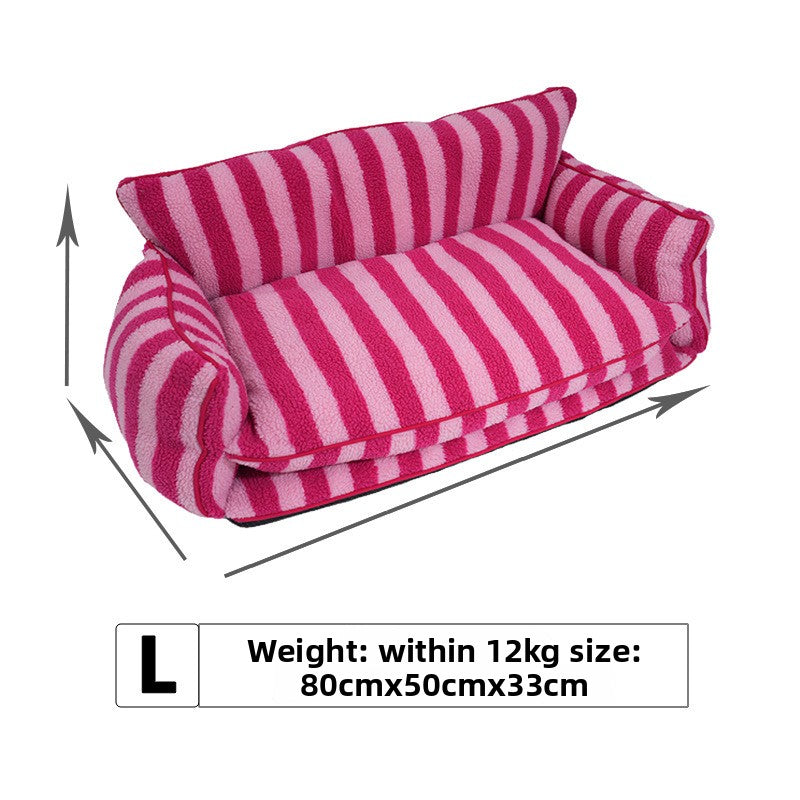 Striped Pet Sofa Kennel