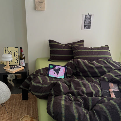 Striped Polyester Bedding Set