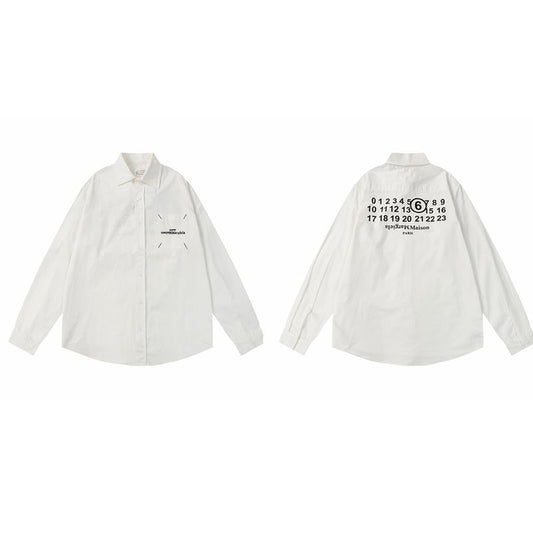 Striped printed loose-fitting shirt