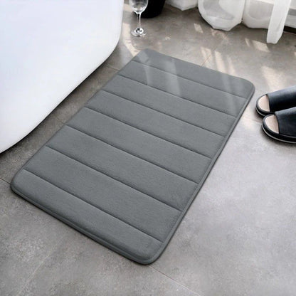 Striped sewn coral velvet floor mat