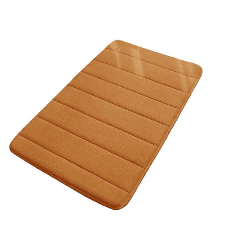 Striped sewn coral velvet floor mat