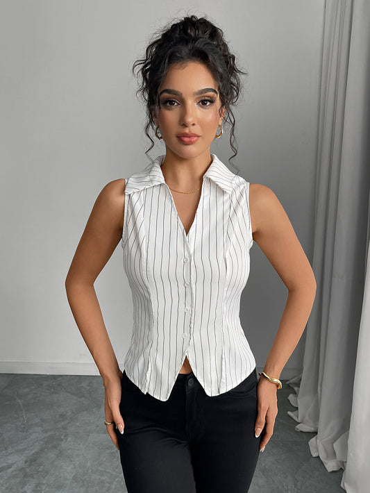 Striped sleeveless shirt