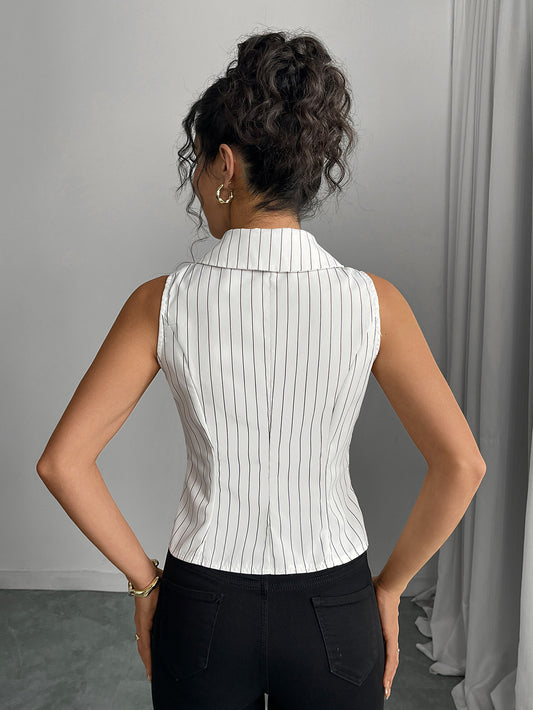 Striped sleeveless shirt