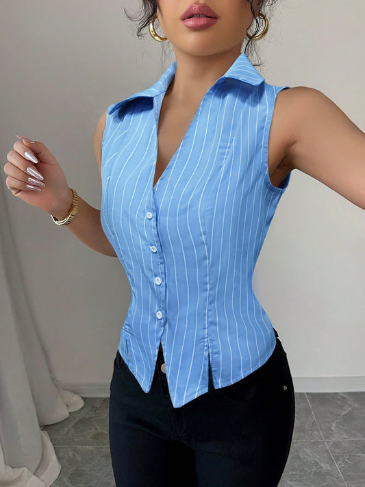 Striped sleeveless shirt