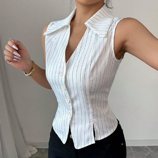 Striped sleeveless shirt