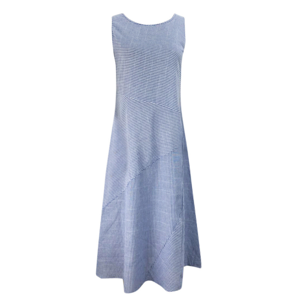 Striped Sleeveless U-Neck Dress