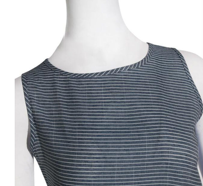 Striped Sleeveless U-Neck Dress